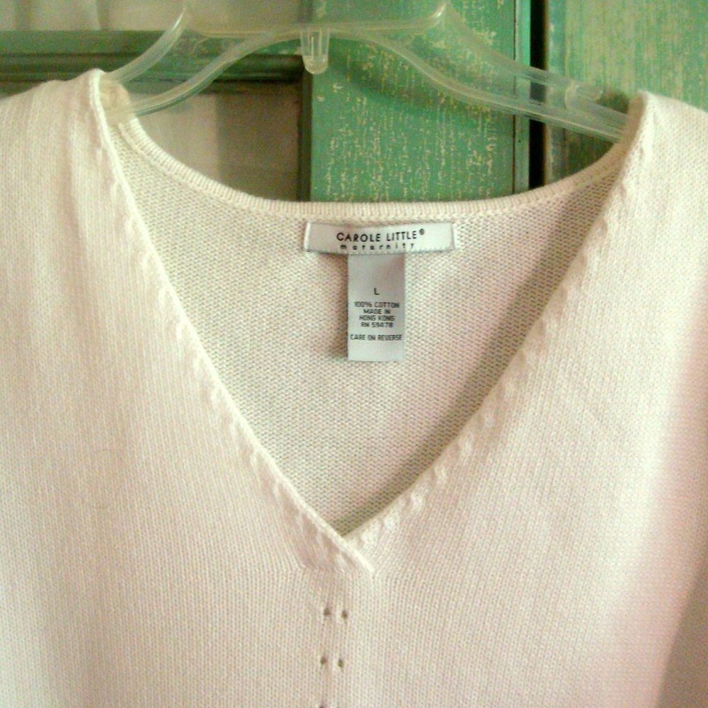 Carol Little Maternity White Cotton Sweater - Picture 2 of 4